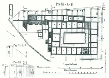 Plan de la villa romaine Am Steinbuhel à Bregenz Brigantium